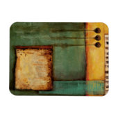 抽象芸術絵画とピアノ鍵 マグネット (横)