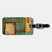 抽象芸術絵画とピアノ鍵 ラゲッジタグ (正面横)