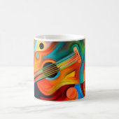 抽象芸術絵画と韻律の主題に関する コーヒーマグカップ (中央)