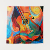 抽象芸術絵画と韻律の主題に関する タペストリー (正面(横))