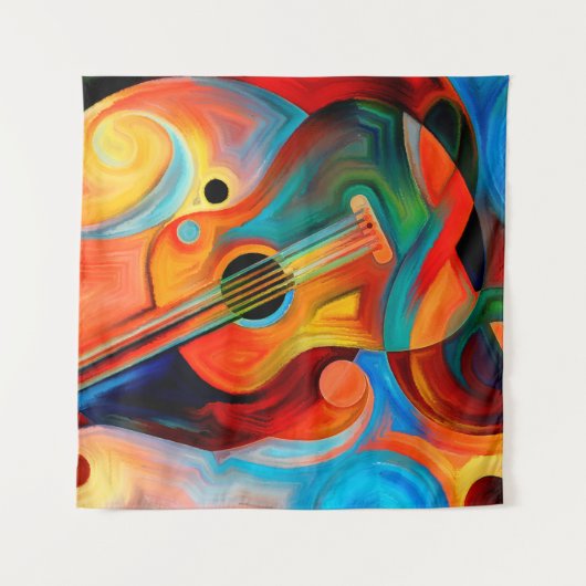 抽象芸術絵画と韻律の主題に関する タペストリー (正面)