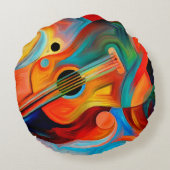 抽象芸術絵画と韻律の主題に関する ラウンドクッション (裏面)