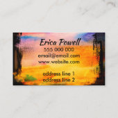 抽象芸術絵画のはっきりしたカラフル芸術的デザイン 名刺 (裏面)