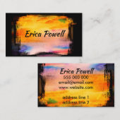 抽象芸術絵画のはっきりしたカラフル芸術的デザイン 名刺 (正面/裏面)