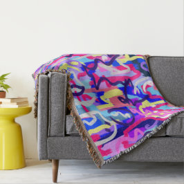 抽象芸術絵画のシェイプとカラー スローブランケット