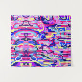 抽象芸術絵画のシェイプとカラー タペストリー (正面(横))