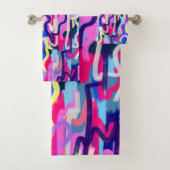 抽象芸術絵画のシェイプとカラー バスタオルセット (インサイチュ)