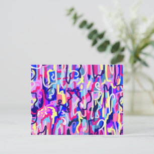 抽象芸術絵画のシェイプとカラー ポストカード