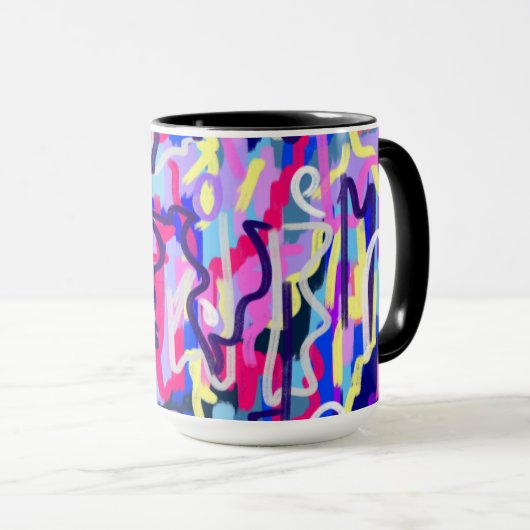 抽象芸術絵画のシェイプとカラー マグカップ (正面右)