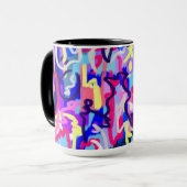 抽象芸術絵画のシェイプとカラー マグカップ (正面左)