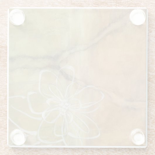 抽象芸術絵画のシルエットの背景 ガラスコースター (裏面)