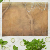 抽象芸術絵画のシルエットの背景 キッチンタオル (折り畳み)