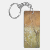 抽象芸術絵画のシルエットの背景 キーホルダー (正面左)