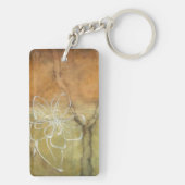 抽象芸術絵画のシルエットの背景 キーホルダー (裏面)