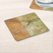 抽象芸術絵画のシルエットの背景 スクエアペーパーコースター (アングル)