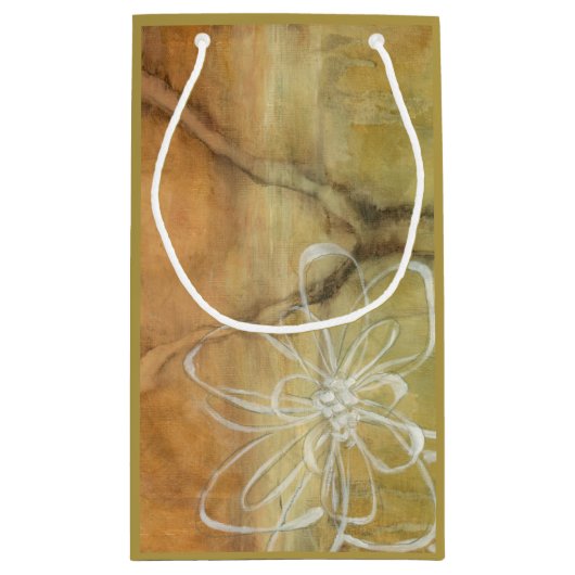 抽象芸術絵画のシルエットの背景 スモールペーパーバッグ (裏面)