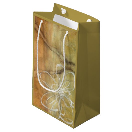 抽象芸術絵画のシルエットの背景 スモールペーパーバッグ (正面アングル)