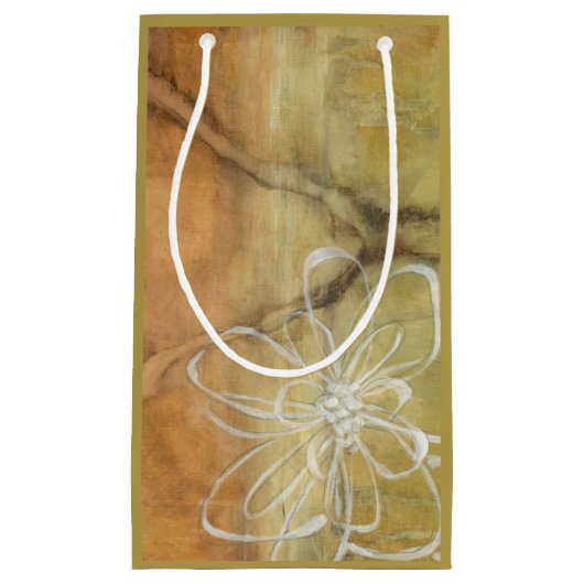 抽象芸術絵画のシルエットの背景 スモールペーパーバッグ (正面)