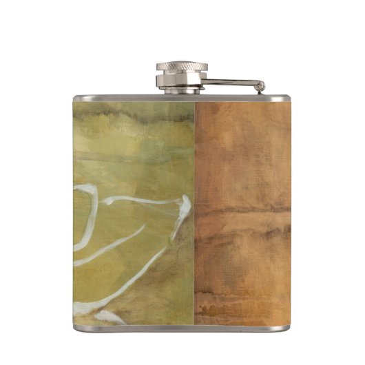 抽象芸術絵画のシルエットの背景 フラスク (裏面)