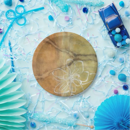 抽象芸術絵画のシルエットの背景 ペーパープレート (パーティー)