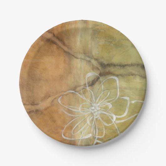 抽象芸術絵画のシルエットの背景 ペーパープレート (正面)