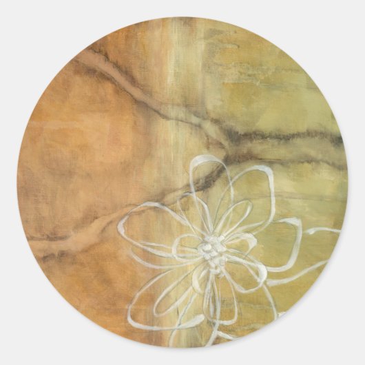 抽象芸術絵画のシルエットの背景 ラウンドシール (正面)