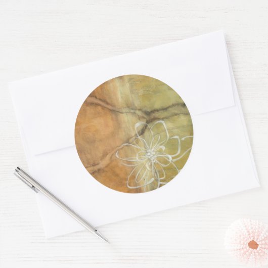 抽象芸術絵画のシルエットの背景 ラウンドシール (封筒)