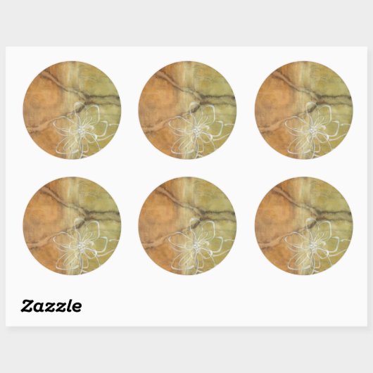 抽象芸術絵画のシルエットの背景 ラウンドシール (シート)