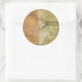 抽象芸術絵画のシルエットの背景 ラウンドシール (バッグ)