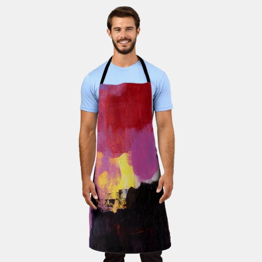 抽象芸術絵画のトレンディーアートスタイル。明るい色 エプロン (着用した状態)