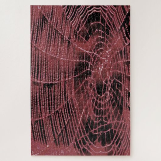 抽象芸術絵画のピンク色のクモの巣 ジグソーパズル (縦)