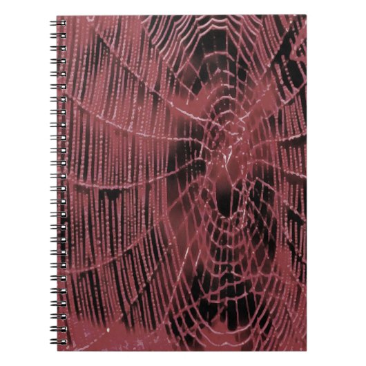 抽象芸術絵画のピンク色のクモの巣 ノートブック (正面)