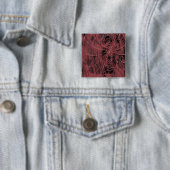 抽象芸術絵画のピンク色のクモの巣 缶バッジ (インサイチュ)