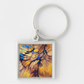 抽象芸術絵画のホットカラー キーホルダー (正面)