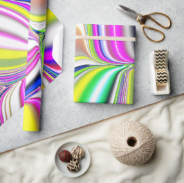 抽象芸術絵画のモダンネオンコールにおける3d効果 ラッピングペーパー