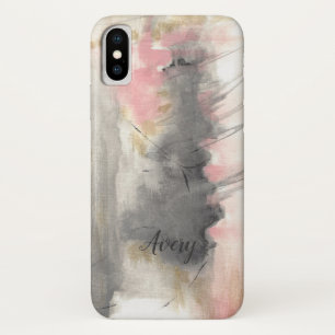 抽象芸術絵画のモノグラムの芸術 iPhone X ケース