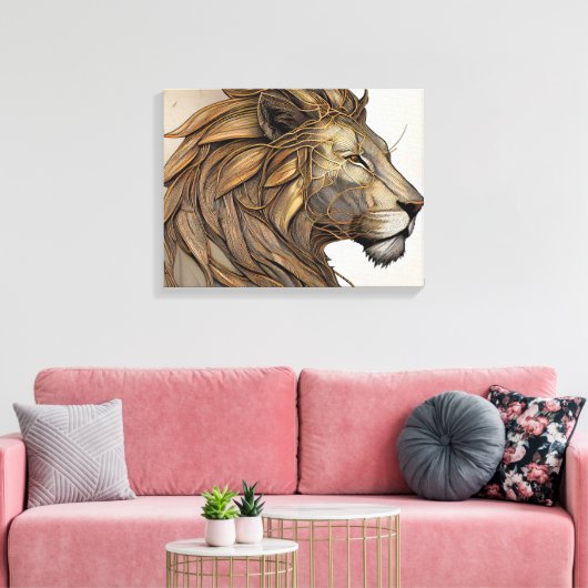 抽象芸術絵画のライオンの威厳のあるキャンバス キャンバスプリント (インサイチュ (リビング))