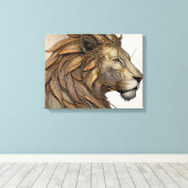 抽象芸術絵画のライオンの威厳のあるキャンバス キャンバスプリント (インサイチュ (ウッドフロア))