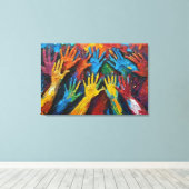 抽象芸術絵画の多様性を表す キャンバスプリント (インサイチュ (ウッドフロア))