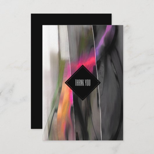 抽象芸術絵画の感謝誕生日カード 招待状 (正面/裏面)