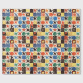 抽象芸術絵画の星と円 ラッピングペーパー (フラット)