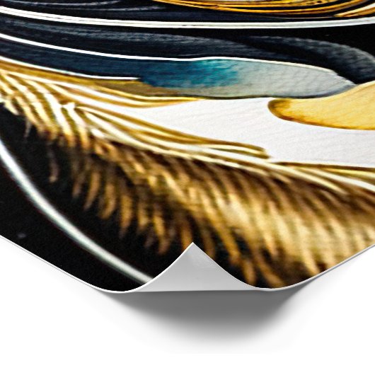 抽象芸術絵画の水の色の犬5:4 ポスター (角)