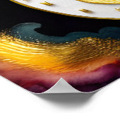 抽象芸術絵画の水の色の猫5:4 ポスター (角)