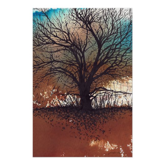 抽象芸術絵画の水彩画 ポスター (正面)