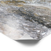 抽象芸術絵画の灰色の黒金ゴールドの白いアートワーク フォトプリント            (角)