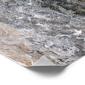 抽象芸術絵画の灰色の黒金ゴールドの白いアートワーク ポスター (角)