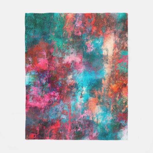 抽象芸術絵画の筆跡、斑絵を描点。M フリースブランケット (正面)