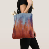 抽象芸術絵画の背景はコンクリートの壁。カラー トートバッグ (クローズアップ)