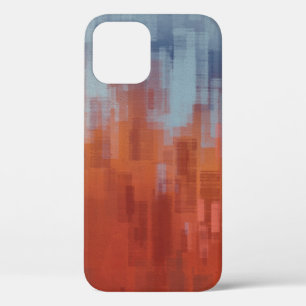 抽象芸術絵画の背景はコンクリートの壁。カラー iPhone 12ケース
