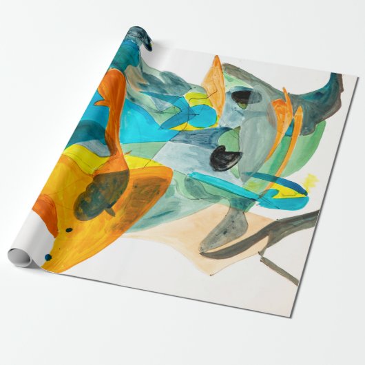 抽象芸術絵画の色と鮮やかsの紙 ラッピングペーパー (アンロールド)